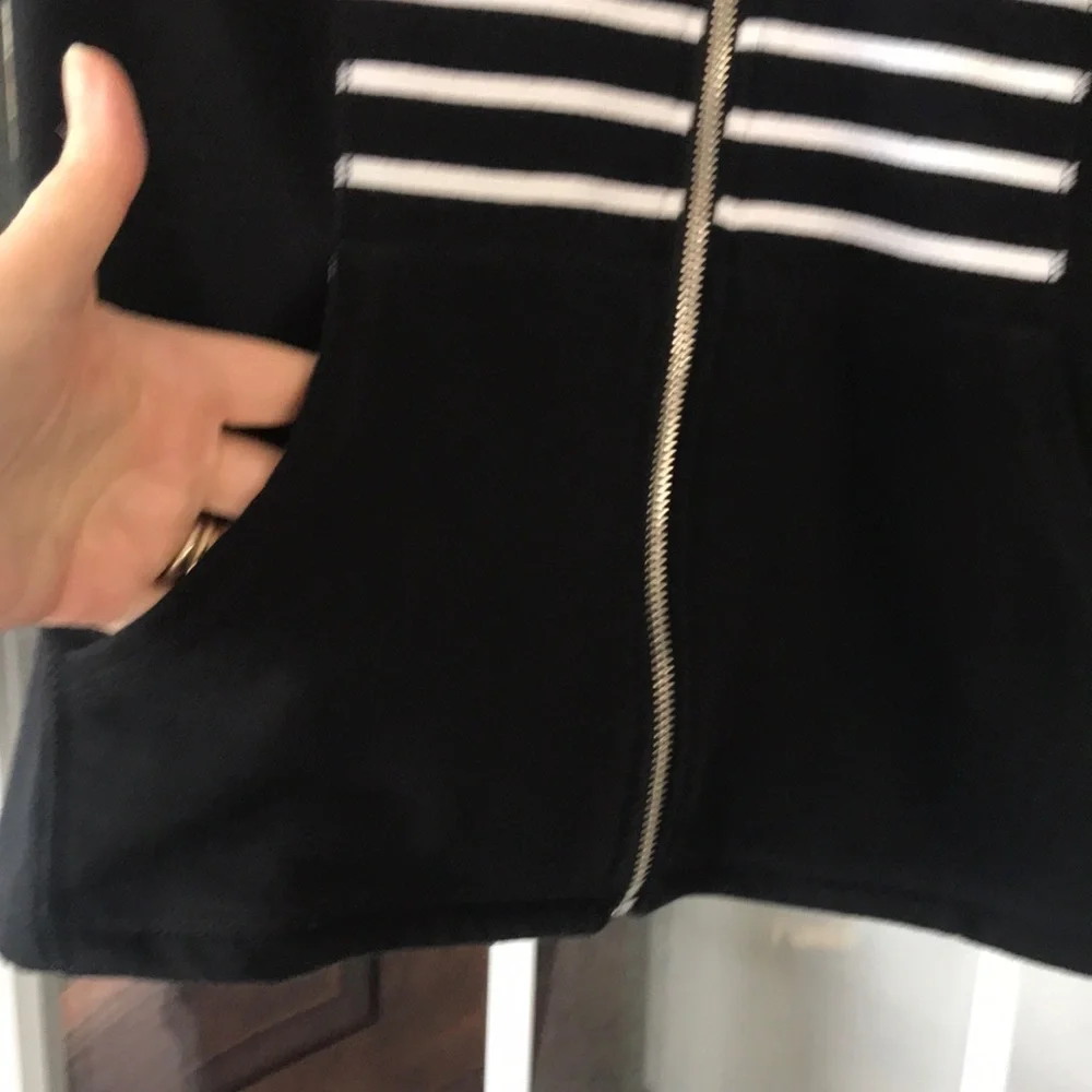 Chico’s Zenergy Striped Black and‎ White Women's Jacket